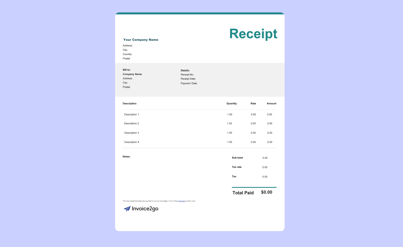 Free Contractor Receipt Templates Invoice2go Free Contractor Receipt Templates Invoice2go